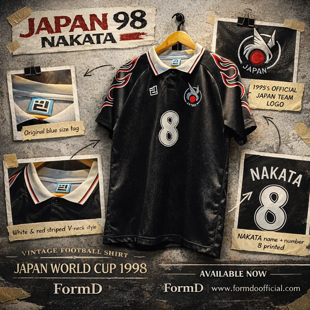 ใหม่ !! เสื้อฟุตบอลทีมชาติญี่ปุ่นลายไฟ ปี 1998 สีดำแขนสั้น Edition Design by For