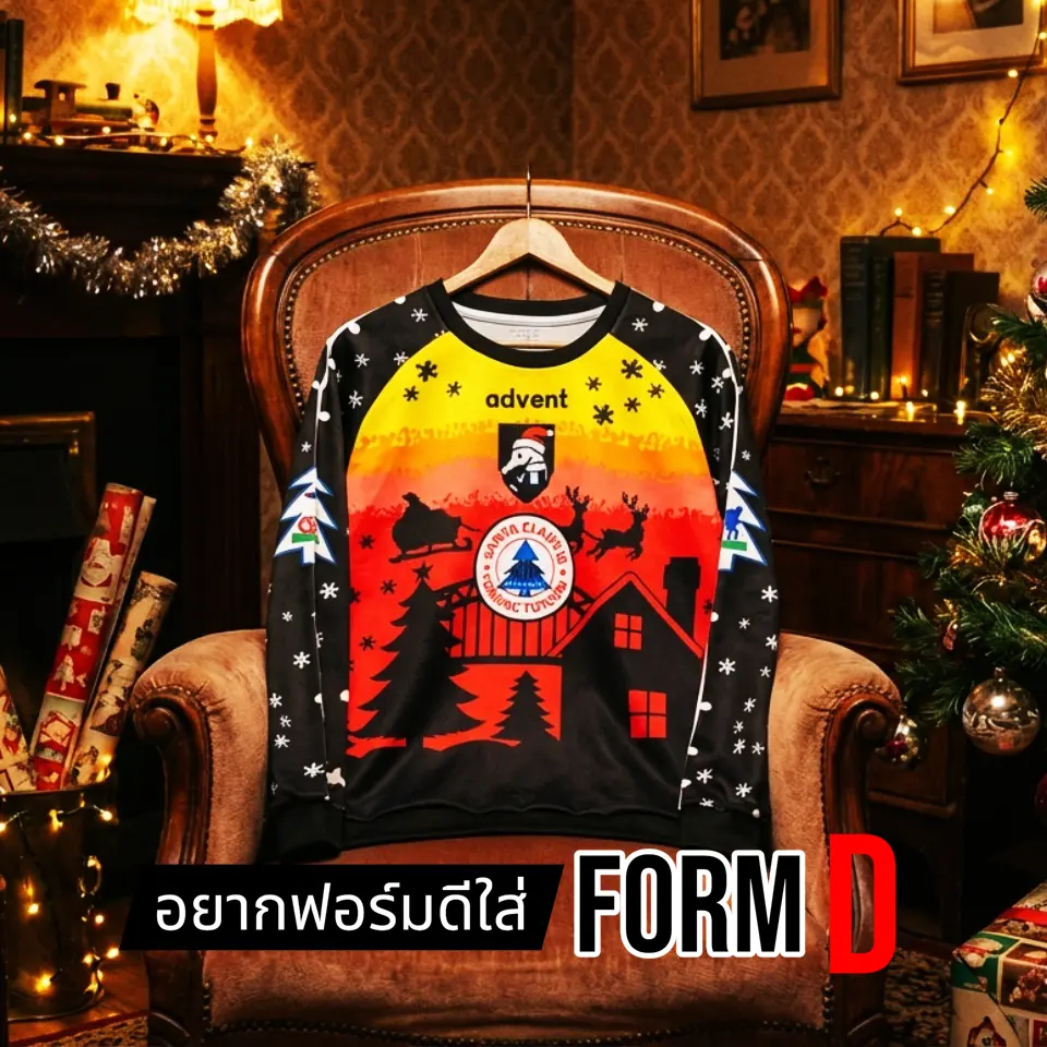 FORMD S-4XL เสื้อฟุตบอลแขนยาว ต้อนรับเทศกาลคริสมาส สำหรับแฟน