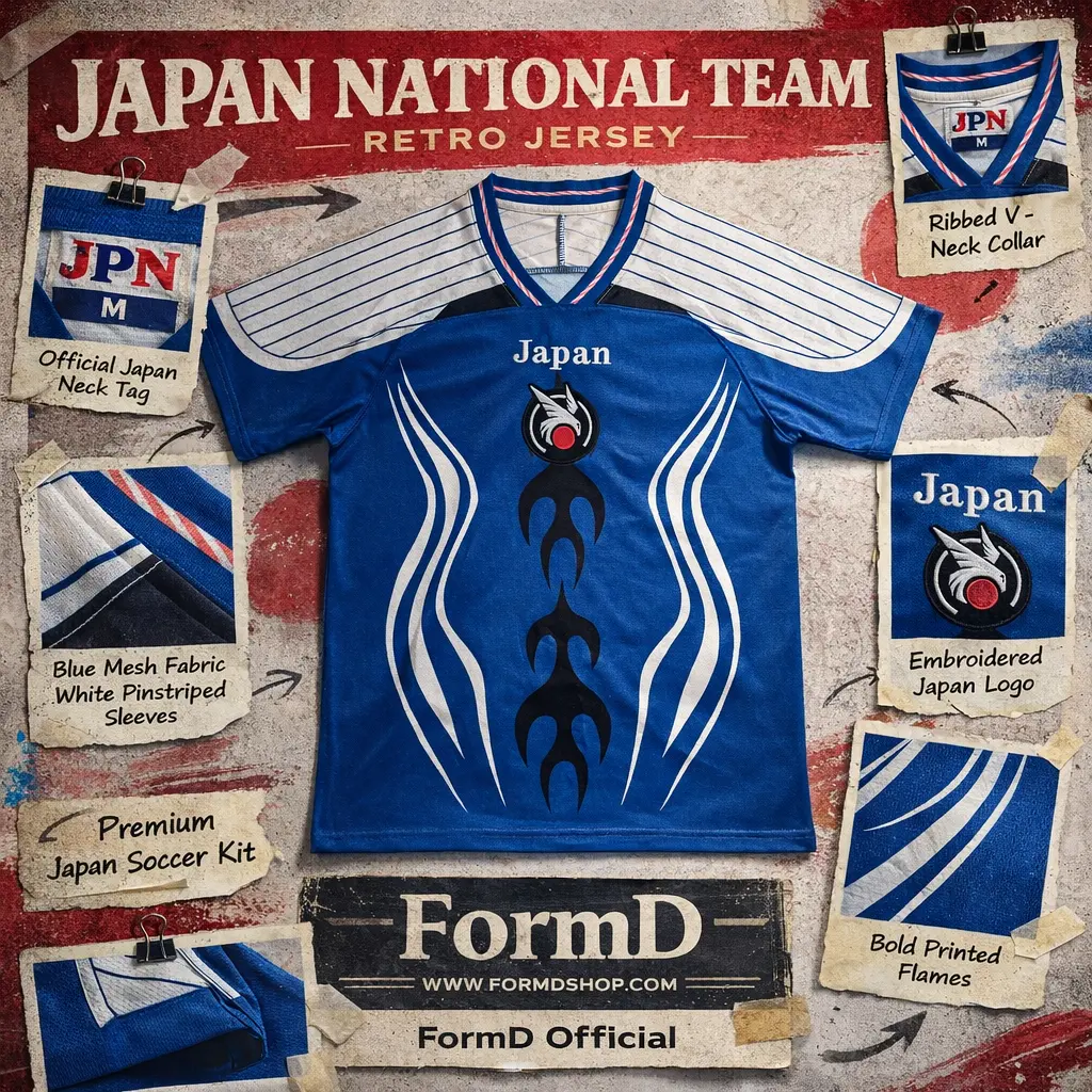 เสื้อฟุตบอลทีมชาติญี่ปุ่น Remake 2026 Retro Jersey สีน้ำเงิน