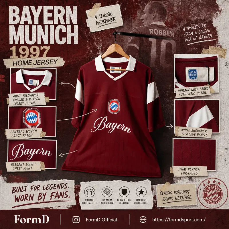 เสื้อบอล Bayern Munich คอปก แขนตัดต่อ Vintage FORMD