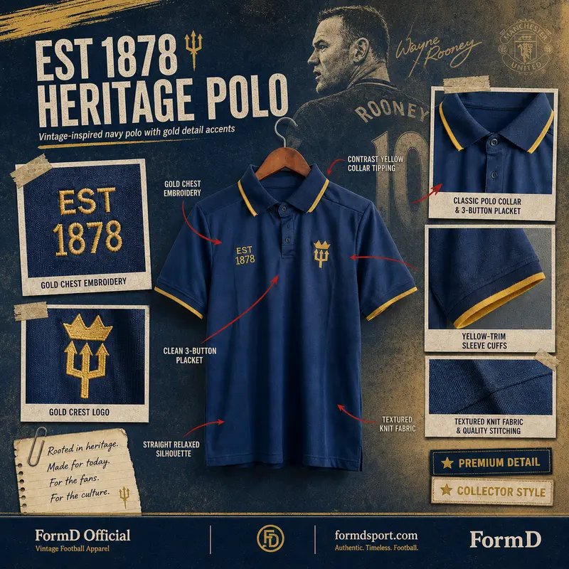 เสื้อบอล Manchester United คอปก สีกรมทอง FORMD