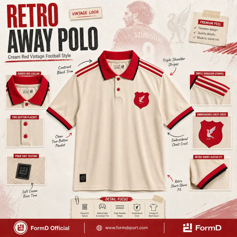 เสื้อบอล Liverpool Vintage Polo สีครีม FORMD